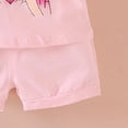 thumbnail image 2 of Toddler Girls Clothes 6M 12M 18M 24M 2T 3T 4T Summer Outfits Baby Kids Short Sleeve Cartoon Girl Print T-Shirt Tops Solid Shorts Sets, 2 of 6