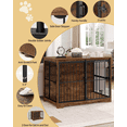 thumbnail image 5 of Hzuaneri 47 Inch Dog Crate Furniture, XXL Indoor Dog Kennel for Extra Large Dog with Barn Door, Heavy Duty Wooden Dog Cage as TV Stand & End Table, Anti-Chew, Rustic Brown, 5 of 12