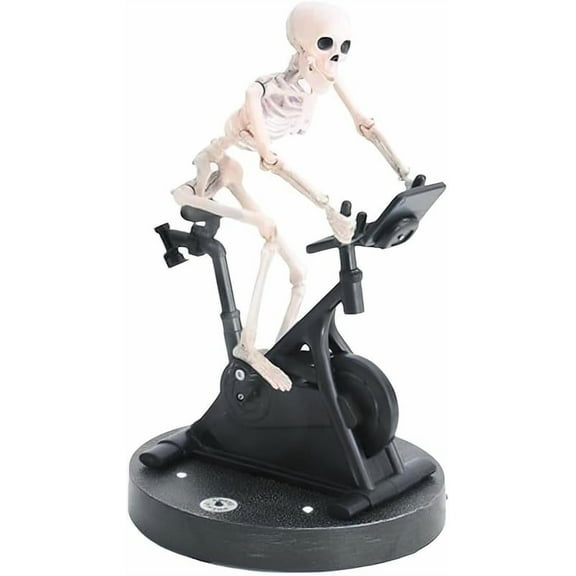 Funny Animatronic Skeleton - Animated Skeleton Riding Bike, Skeleton Decor, 3D Print Style Skeleton,Halloween Animatronics Skeleton,Halloween Decorations (White)