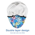 thumbnail image 4 of Shower Caps,Pioneer Flower Floral Print Pattern Waterproof Shower Cap for Women 4 Pieces,Double Reusable Hair Cover for Shower PEVA Elastic Stretch Hem, 4 of 7