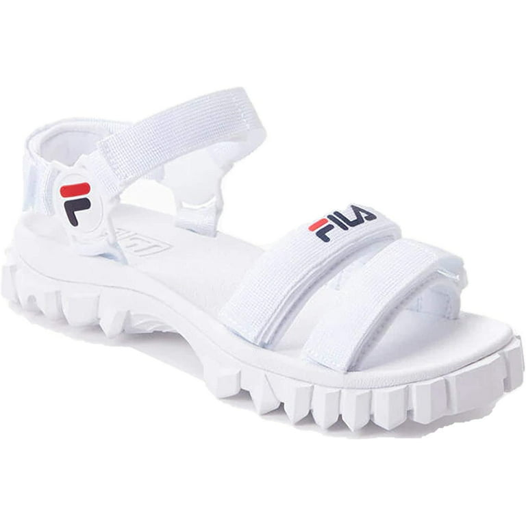 Fila Women's Yak Sandal Shoes White/Navy/Red 8