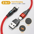 thumbnail image 3 of USB C to USB C Cable [100W, 2-Pack 3.3ft/6ft], AUFU PD 5A Fast Charging Type C to Type C Cable, 180 Degree Nylon Braided 2 in 1 USB A/C to USB-C Cord, 3 of 10