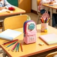 thumbnail image 4 of Cute Pencil Case For Kids Large Capacity Standing Pen Pouch With Multiple Pockets Portable Pencil Bag For School Students Girls Boys, 4 of 6