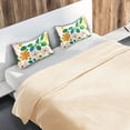 thumbnail image 5 of Yayeee Pillowcase King Size Set of 2 Satin Wrinkle Resistant Pillow Case, Retro Orange Floral, 5 of 7