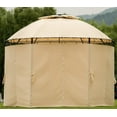 thumbnail image 2 of TBWYF Outdoor Gazebo Steel Fabric Round Soft Top Gazebo,Beige, 2 of 7
