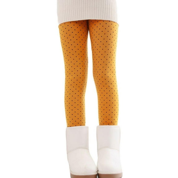 Girls Warm Winter Fleece Lined Leggings Toddler Pants for Girls Dot Tights for Girls,Christmas Tights for Girls 2-12Y