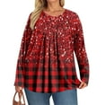 thumbnail image 5 of TQWQT Womens Tops Plus Size Dressy Fall Long Sleeve Shirts Boho Tops Ethnic Floral Print T-Shirt V Neck Tshirts Dressy Casual Tunics Blouses Wine XL, 5 of 5