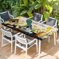 thumbnail image 2 of Spring Table Cloths for 6 Foot Rectangle Tables, Farmhouse Birds Cages Eggs Botanical Flowers Patio Waterproof Elastic Fitted Tablecloths, Washable Rectangular Table Cover for Camping, 2 of 8