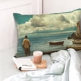 thumbnail image 4 of Salouo Serene Coastal Blue Sky Pattern Pillow Cases,1PC Pillow Covers with Envelope Closure Decorative Pillow Case for Bed Couch,Pillows Not Included-14"x20", 4 of 6