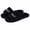 Black Upper, Black Sole, variant on BOERTEU Women Striped Embroidered Fuzzy Open Toe House Slippers