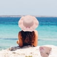 thumbnail image 5 of Sombrero de 56-58cm de circunferencia para mujer, Sombrero de Paja de verano y bolsa de paja, dos piezas, bonito sombrero protector solar con flores, 5 of 5