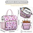 thumbnail image 5 of Butterfly Lovers Dual Compartment Lunch Bag – Reusable Insulated Cooler Tote with Artistic Floral Prints, Leakproof and Foldable for Office or Outdoor Use, 5 of 7