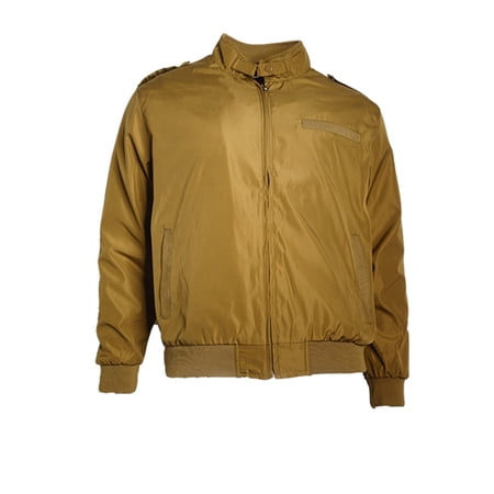 Men s Jacket Athletic Lightweight Water Resistant Full-Zip Slim Fit Racer Coat Light Brown XL