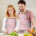 thumbnail image 5 of Pink Cow Milk Strawberry Pattern Apron-Garden Aprons for Women with Pockets-Cotton Linen Waterproof Kitchen Cooking Gardening Aprons Adjustable for Kitchen,Cooking,BBQ and Salon 33x27 Inch, 5 of 7