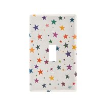 Yayeee Toggle Light Switch Wall Plate 1-Gang 4.5"x2.7" Home Decorative Outlet Cover, Beige Stars