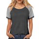 thumbnail image 5 of Camisas de Cuello de Tripulación de Manga Corta para las Mujeres Casual Cuello Redondo Top de Manga Corta Tejido Súper Suave para el Verano, 5 of 5