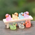 thumbnail image 6 of Mini Luminous Resin Duck Figurines | Glow in the Dark Small Rubber Duck Ornaments for DIY Crafting | 50-Pack | 1.7x1.4cm | Party Decor | Fairy Garden Accessories, 6 of 9