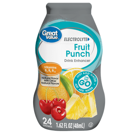Great Value Fruit Punch Electrolyte Drink Enhancer, 1.62 Fl.