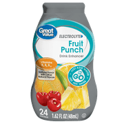 (10 pack) Great Value Electrolyte Fruit Punch Drink Enhancer, 1.62 fl oz, 10 Pack