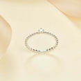 thumbnail image 4 of HeartsAndYou 0.06ct Round Cut Moissanite Engagement Ring for Women Beaded Solitaire 18k White Gold Over Silver, 4 of 9