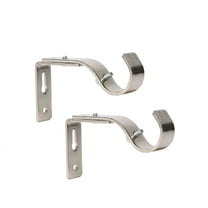 Better Homes & Gardens Plated Metal Adjustable Curtain Rod Brackets in Brushed Nickel, 3/4 to 1 Inch Diameter