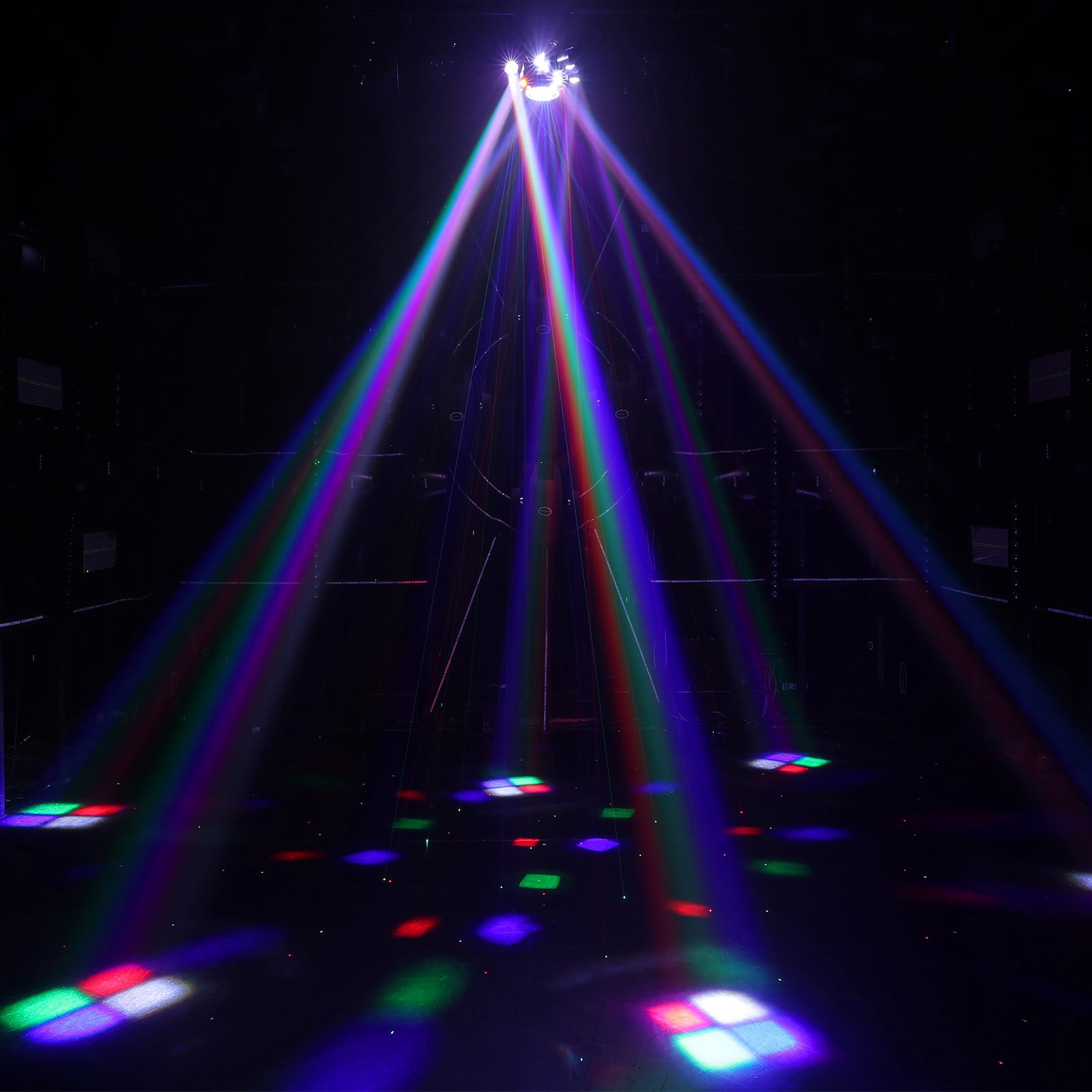 Moving Head DJ Lights,  6 Arm RGBW LED 150W Disco Stage Light with Mixed Lighting Effects, Sound Activated, DMX 512 Remote Control DJ Lights for Disco Club Wedding Party (Mixed Light)