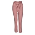thumbnail image 6 of Sngxgn High Waist Cargo Pants Women Women Solid Trousers Casual Baggy Elastic Waist Wide Leg Pants With Pockets(Pink,XL), 6 of 9