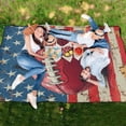 thumbnail image 6 of Extra Large Picnic Beach Blanket Waterproof Sand Proof Portable Outdoor Mat Football on American Flag 60x80, 6 of 9