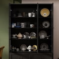 thumbnail image 4 of KULAGAGA 78.7" H Kitchen Pantry Cabinet with 4 Drawes, Display Storage Cabinet Bookcase for Home Office,Black, 4 of 7