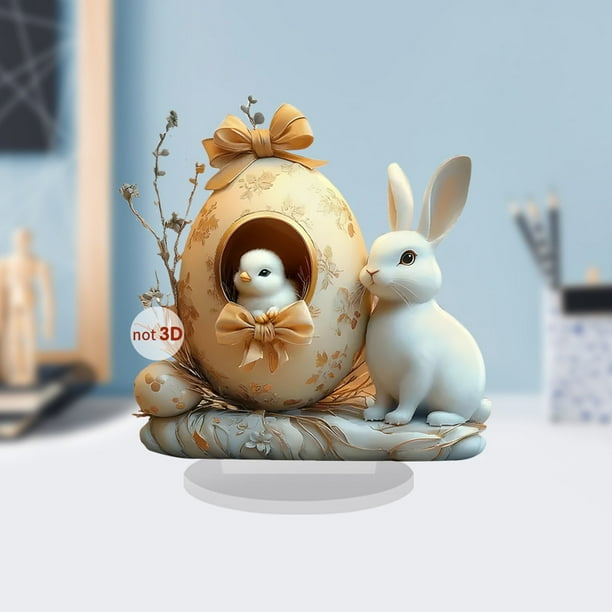 Figuras de conejo de resina para jardín, granja, regalos de conejo artificial, conejita, regalos con temática de granja.