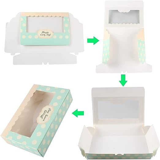 LA BOÎTE À GÂTEAUX Boîte à gâteaux en carton Lvcky 12 Pcs, Boîte à Pâtisserie