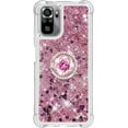 thumbnail image 2 of Case for Xiaomi Redmi Note 10 4G (Not 5G)/Redmi Note 10S With Creativity Clear Quicksand Glitter Flowing Floating Soft w/Stand Bling Diamond Sparkle Phone Case for Redmi Note 10S  Rose Gold, 2 of 7