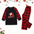 thumbnail image 2 of Odeerbi Christmas Pajamas for Family Holiday Plaid Long Sleeve Family Christmas Pajamas Matching Sets Kids Casual Plaid Print Tops Pants Set Two-Piece Sleepwear Xmas PJs Set Black, 2 of 6