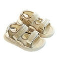thumbnail image 3 of CHAOLEI Children Open Toe Sandals Summer New Solid Beach Shoes Girls Hollow Out Simple Sandals -Beige,3, 3 of 3