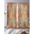 thumbnail image 3 of Red Blue Boho Semi Sheer Window Curtains 96 Inches Long, Ehtnic Abstract Art Modern Geometric Rod Pocket Voile Silky Chiffon Curtain Light Filtering Drapes for Living Room, Kitchen, 52"x96", 2 Panels, 3 of 9