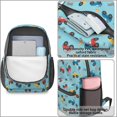 thumbnail image 4 of Monster Cartoon Truck Blue Pattern 17" School Backpacks for Teens,Waterproof Oxford Fabric,S-Shape Padded Straps for School,Travel,Hiking,Camping, 4 of 6