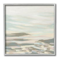Stupell Industries Abstract Pastel Landscape Landscape Painting Gray Framed Art Print Wall Art, 17 x 17