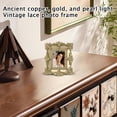 thumbnail image 4 of Gold Pearl Vintage Lace Photo Frame,Antique Bronze Decorative Picture Frame – Delicate Lace Engraving,Pearlescent Texture for Desktop & Craft Decor, 4 of 6