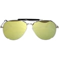 thumbnail image 2 of OWL Aviator Sunglasses Silver Metal Frame with Browbar for Men and Women, 2 of 4