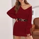 thumbnail image 4 of Vestido de suéter de punto de manga larga con cuello redondo sólido informal a la moda para mujer Fridja  NMB2196, 4 of 8