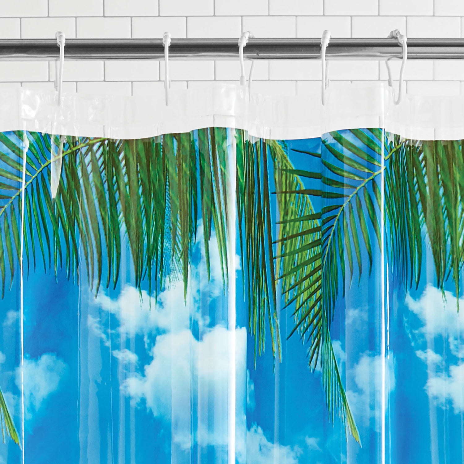 Mainstays Photoreal Beach PEVA Shower Curtain, 70" x 71"