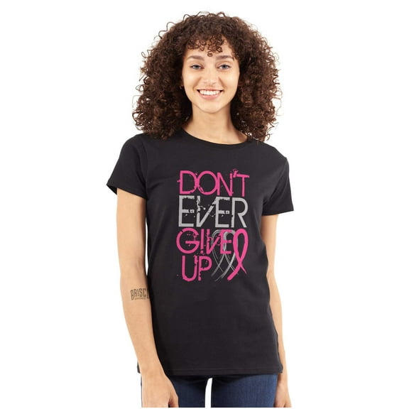 Don’t Give Up Breast Cancer Awareness Womens Fitted Plus Size Graphic Tee Brisco Brands 2X