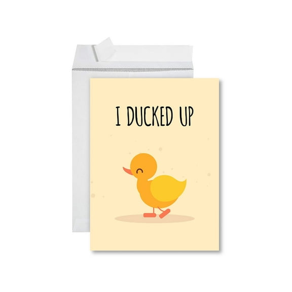 Koyal Wholesale Funny I'm Sorry Jumbo Card I Ducked Up Blank I'm Sorry Greeting Card with Envelope 1-Pk