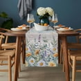 thumbnail image 2 of Floral Eucalyptus Leaves Table Runner - 90 Inch Long, Kitchen Dining Table Runner Dresser Scarves, Daisy Summer Botanical Wooden Farmhouse Decor for Coffee Tables Wedding Party Banquet, 2 of 8