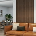 thumbnail image 2 of Upick WPC Slat Wall Panels, 7 Pack 94 x 6.61 in 3D Wood Wall Panels Fluted Textured for Interior Wall Decor, Teak, 2 of 8