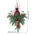 thumbnail image 3 of Garland Door Hanging Christmas Cane Circle Simulation Cotton Wreath Decoration, 3 of 8