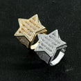 thumbnail image 2 of QQTDFG Iced Flooded Star Ring Brass Men Women Hip Hop Pinkie Jewelry A9298-14K White Gold Plated-11, 2 of 6