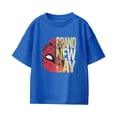 thumbnail image 2 of Marvel Spider-Man Brand New Day Youth Spidey Upside Down Logo T-Shirt (Royal, XS-XL), 2 of 4
