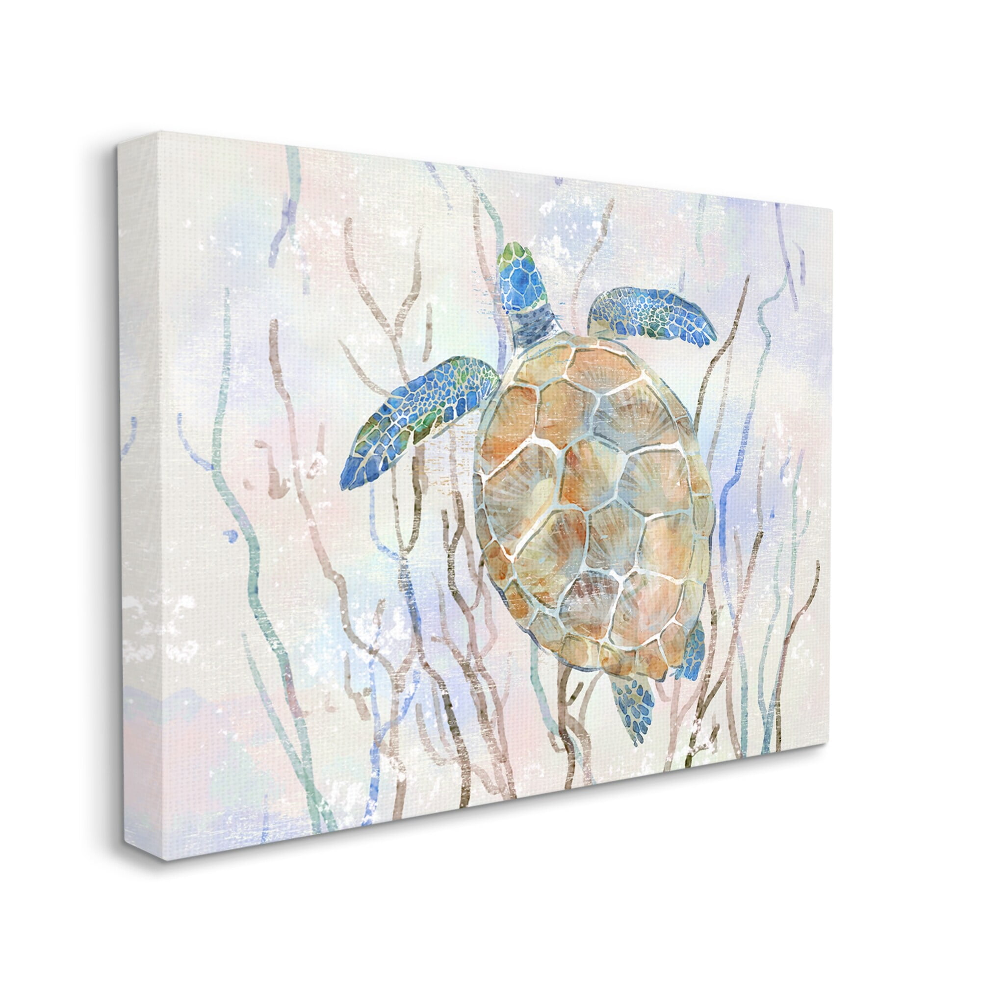 Stupell Industries Contemporary Ocean Sea Turtle Abstract Kelp Sea Life, 40 x 30,Design by Ziwei Li