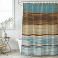 thumbnail image 6 of Blue Brown Shower Curtain, Waterproof Shower Curtains for Bathroom, Farmhouse Rustic Wooden Plank Board Washable Fabric Bathtub Curtain Set Bath Decor with 12 Hooks Stall 36"x72", 6 of 6